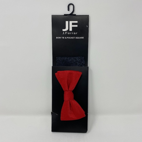 JF J. Ferrar Bow Tie & Pocket Square Combo - Picture 1 of 4